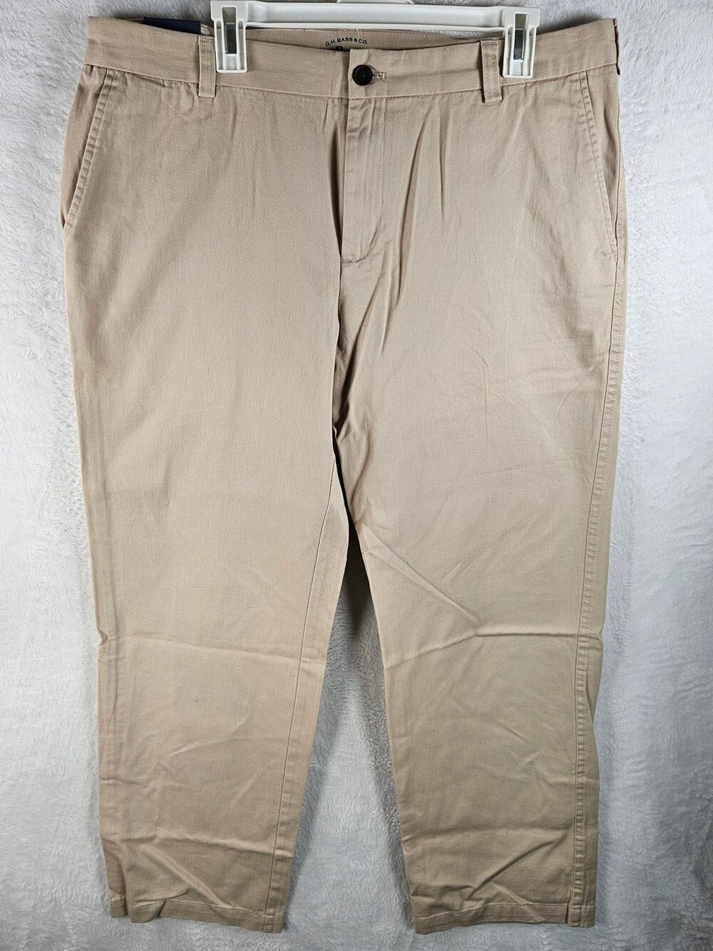 G.H. Bass and Co Wilton Chino Pants Khaki 100% Cotton Men's Size 38x32